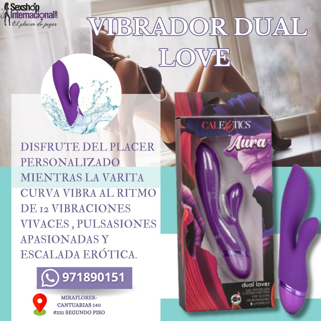 VIBRADOR AURA-DOBLE ESTIMULACION -RECARGABLE-SEXSHOP LIMA 971890151 